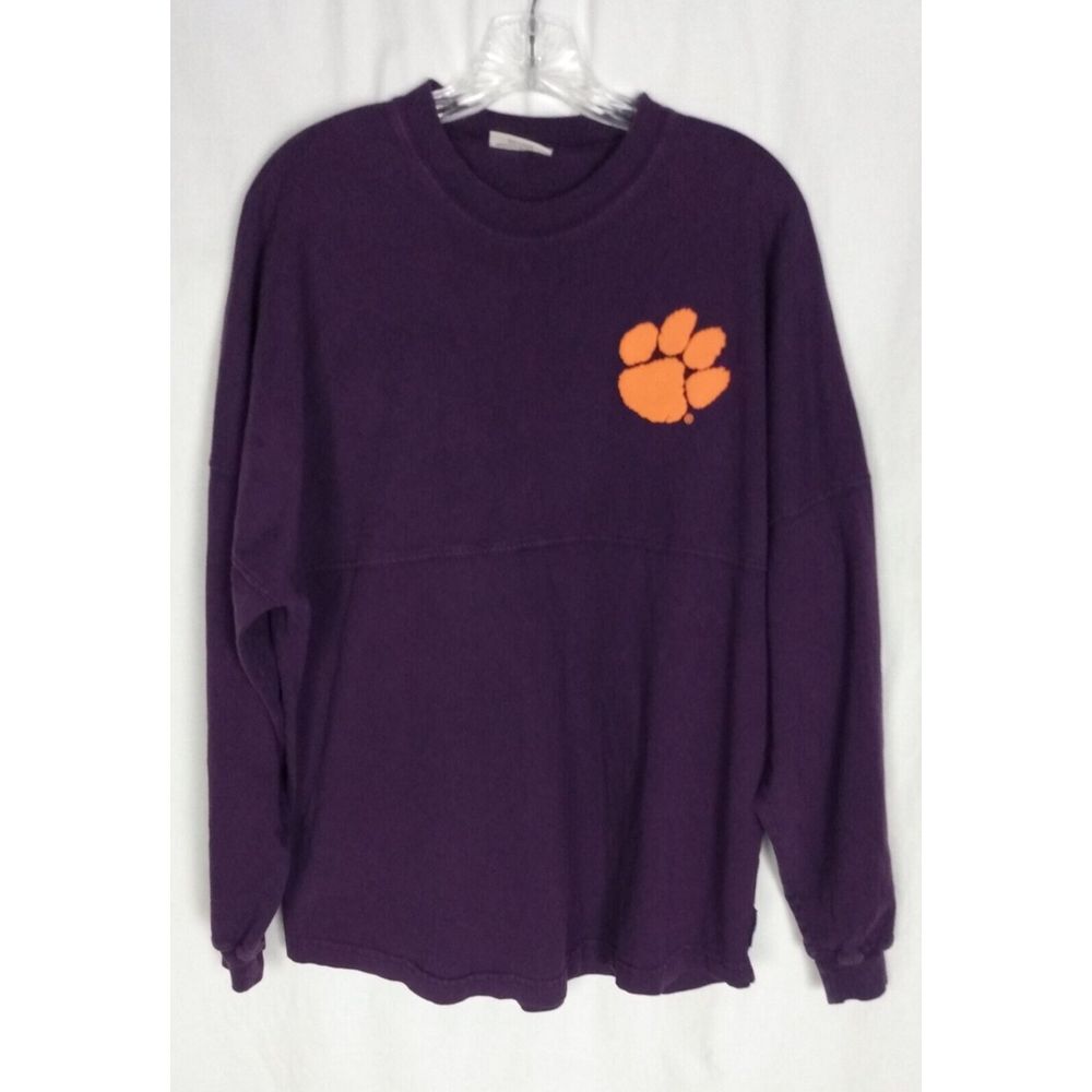 Clemson University Sweater Mens Medium Purple Orange Spirit Jersey Sweatshirt‎